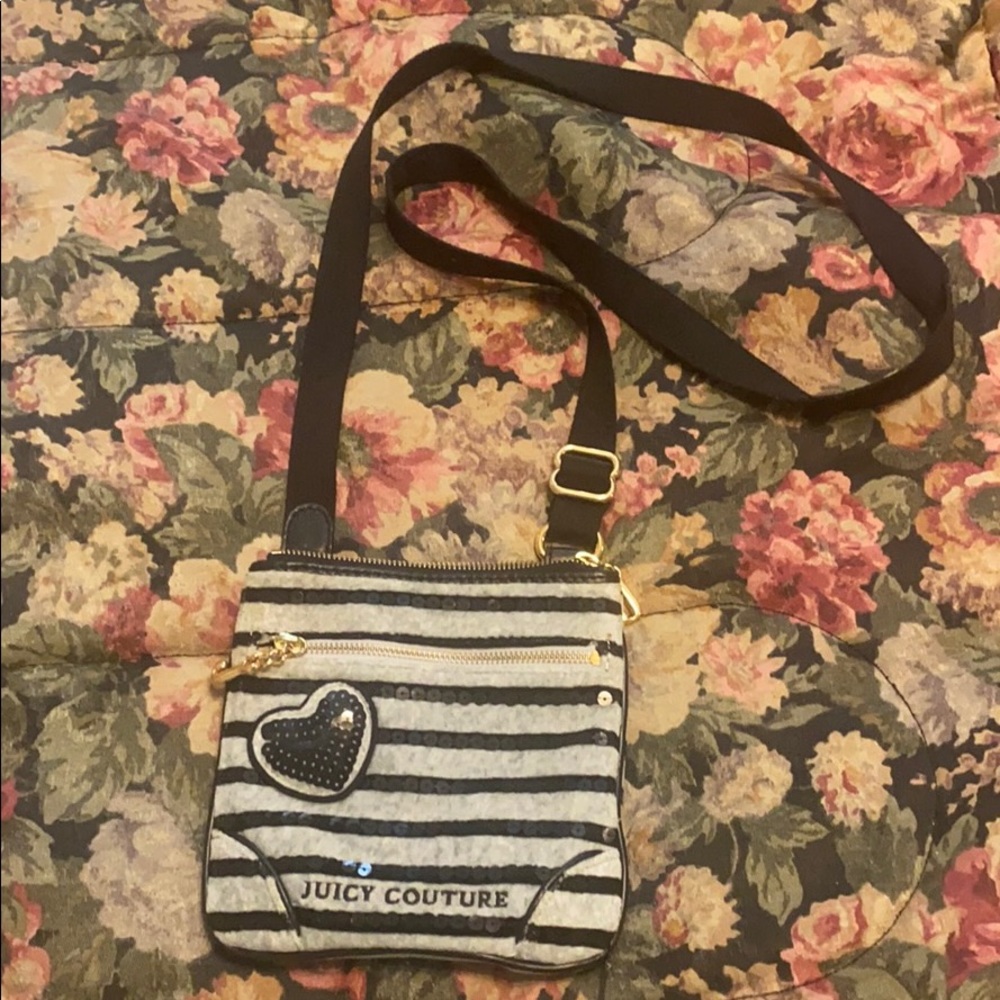 Juicy Couture Sequined stripped crossbody purse